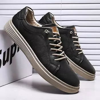 Casual shoes 2025 new men s shoes cowhide board shoes British cowhide leather shoes men s shoes low-top British driving shoes 37