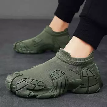 Casual shoes 2025 summer new fly-woven breathable sneakers men s shoes octopus socks platform trendy shoes 39