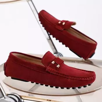 Casual Shoes Fashion Men Shoes Genuine Leather Men Loafers Moccasins Slip on Men Flats Male Driving Shoes 38-47 38 чёрный