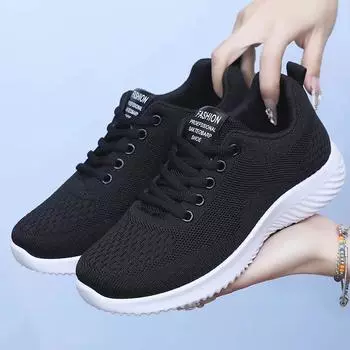 Casual shoes for women spring/summer new breathable mesh outdoor soft soled running shoes thick soled shoes for women 36