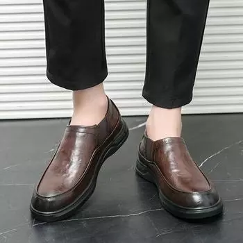 Casual Shoes Men s Casual Business Leather Shoes With Fashionable Design and Super Fiber Leather Surface For Comfort and 38 чёрный