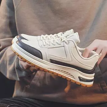 Повседневная обувь Мужская обувь с мягкой подошвой Кроссовки Весенние новинки Повседневная ретро спортивная мужская белая обувь Модная обувь 39 чёрный