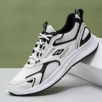 Casual shoes sports running shoes non-slip lightweight mesh breathable fashion trend mesh versatile men s shoes 39 чёрный