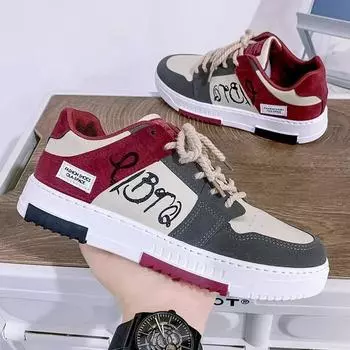 Casual Shoes Versatile Color Matching Tennis Travel Shoe New Zapatillas Para Hombres 2024 Men s Sneakers Comfortable 41 вино красного