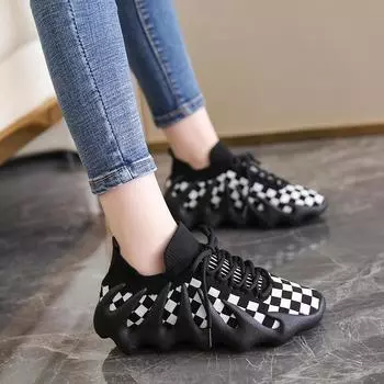 Casual shoes women s 2024 new versatile coconut shoes summer Internet celebrity thick-soled shock-absorbing breathable outdoor casual sports shoes 35 бежевый