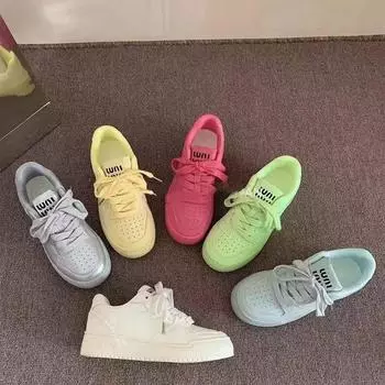 Casual Shoes Women s Thick Baseplate Shoes Round Head Bread Shoes Low Top Breathable Sneakers 35