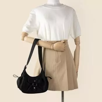 Casual Shoulder Bag Women s Advanced Sense Underarm Bag Simple Nylon Bag серебряный