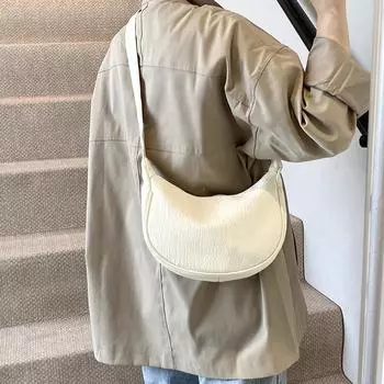 Casual simple and high-end dumpling bag women s 2024 new trendy and fashionable versatile single shoulder messenger bag small bag чёрный