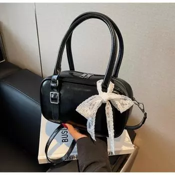 Casual simple handbag bag women s new fashion trend shoulder bag niche minimalist underarm bag чёрный