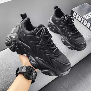 Casual single shoes fashion dad shoes men s sneakers breathable mesh student running shoes tide spot 39