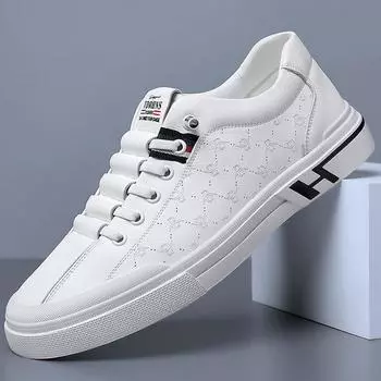 Casual single shoes men s 2025 new Doudou shoes foot cover trend breathable men s board shoes white shoes 38