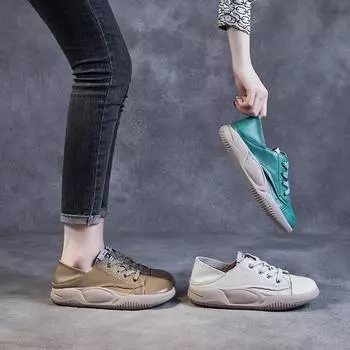 Casual single shoes plate shoes leather retro shoes 35 абрикосовый