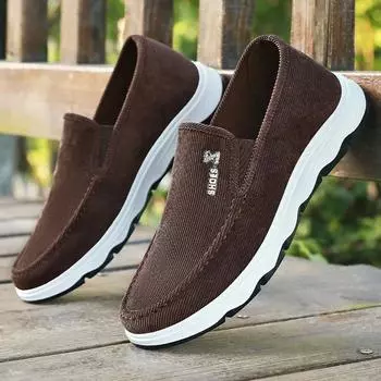Casual Slip-on Loafers Male Fashion Sewing Men Shoes Comfortable Breathable Walking Shoes Outdoor Fitness Sports Flat Shoe 2024 39 чёрный