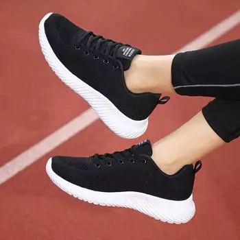 Casual Sneakers 2024 Summer Women s Fashion Jogging Sneaker Mesh Hiking Lightweight Tennis Vulcanized Shoes Zapatos Mujer 35 чёрный