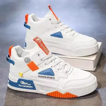 Casual Sneakers for Men Lace-up Breathable Fashion Platform Shoes 2024 Men s Shoes Outdoor Hip Hop Skate Shoes Tenis Masculino 39 бежевый