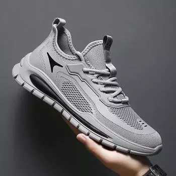 Casual Sneakers Male Breathable Mesh Men Shoes Thick Sole Fitness Trainers Outdoor Running Sneaker Fashion Jogging Sneakers 2024 39 бежевый