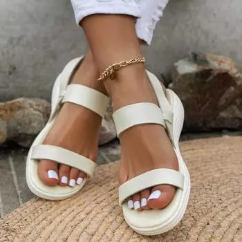 Повседневные однотонные сандалии для душа с круглым носком женские нескользящие сандалии с эффектом памяти оливковые сандалии для женщин размер 8 36 светло-коричневого