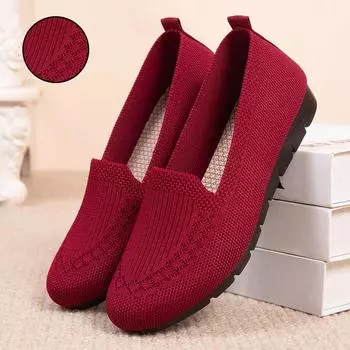 Casual Summer Mesh Breathable Shoes Women s Slip on Flat Shoes Ladies Loafers Comfortable Lightweight Sneaker Flats Footwear 35 чёрный
