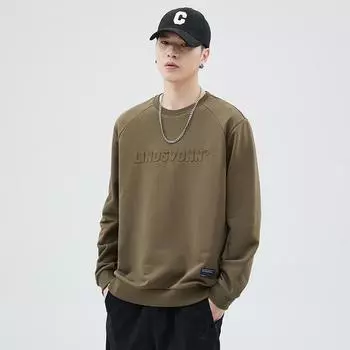 Повседневный свитер мужской осенне-зимний модный бренд мужской большой размер осенний мужской стальной круглый вырез топ мужская одежда M темно серый