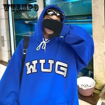 Casual Sweater Men S Large Ins Hip Hop Letter Hooded Pullover Coat Autumn New Style M белый