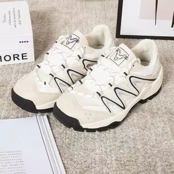 Casual Thick Bottom Elevated Increase Round Head Sneakers 2024 New Fashion Simple All-match Color Matching Women Shoes Spring 35