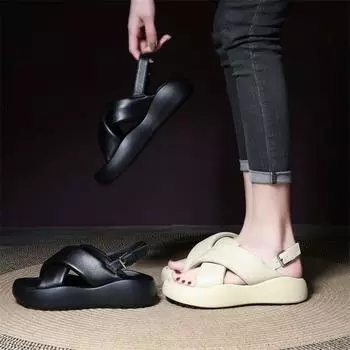 Casual Thick Bottom Women s Shoes Sandals 34 светло-желтого