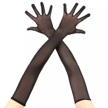 Casual Thin Mesh Lace Gloves Women S Black Silk Sexy Breathable Sunscreen чёрный