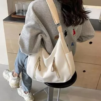 Повседневная женская сумка-тоут из холста, сумка-кроссбоди в стиле ретро для поездок на работу и обратно, женская сумка на одно плечо чёрный