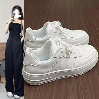 Casual Versatile Little White Shoes Women S Summer Platform Student Sports Shoes Hong Kong Style Casual Board Shoes 35 белый