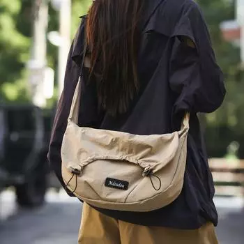 Casual Versatile Nylon Cloth Bag Women S Tide Lightweight And Simple Large-Capacity Messenger Bag Commuter Shoulder Bag серый