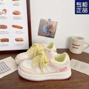 Casual versatile sports shoes small fresh blue 2025 new spring versatile board shoes student platform bread shoes women 35