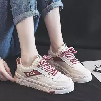 Casual white shoes for women with thick soles 2025 new fashion Korean version sports trend board shoes for women 35 красный