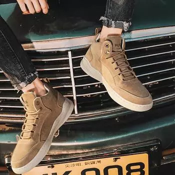 Casual Winter Shoes Man Flat Snow Boots for Men Lace Up Fur Work Cotton Shoe Brands Comfortable Original Deals Warm Cold Proof 39