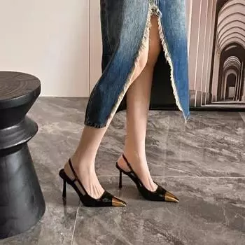 Casual women s shoes summer new bag head comfortable sandals stiletto with high heels outer wear women s versatile fashion 35