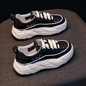 Casual Women s Shoes Trend 2024 On Platform Mirror Luxury Chunky Designer Fashion Woman Shoe Hot Offer With Chic Elegant White 35