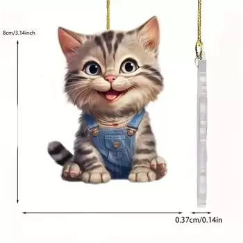 Cat Acrylic Delightful Car Decor Charming Backpack Ornament For A Playful Home Ambiance