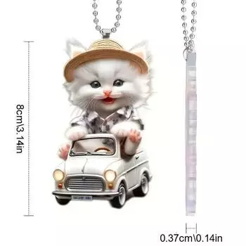 Cat Acrylic Enchanting Hanging Decoration For Car Interior With Appeal Cute
