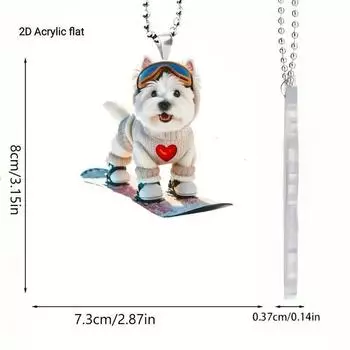 Cat Acrylic Fun Skateboard Pendant Creative Cartoon Car Decor For Stylish Interior Touch