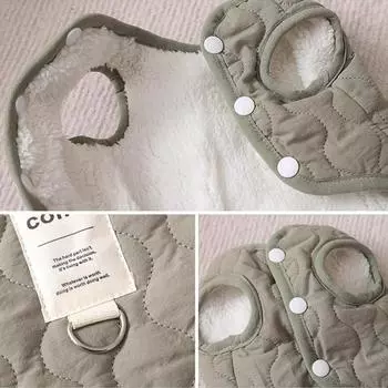 Cat Autumn Winter Vest Warm Thickened Small Medium Dog Clothes Outdoors Traction Buckle Vest Pet Clothes Pet Coat Pet Supplies L бежевый