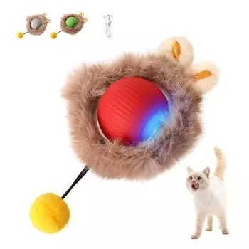 Cat Автоматический Cat Cat 3 режима Стресс Отсутствие Cat Pet Cat Single Play Cat Зарядный кабель в комплекте Игрушка, Мяч, Игрушка, Регулируемый, Тип-C Перезаряжаемый, Игрушка, красный
