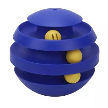 Cat Ball Toy 360 Degree Rotating Bite Proof Reduce Boredom Enhanced Exercise Indoor Cat Ball Toy синий