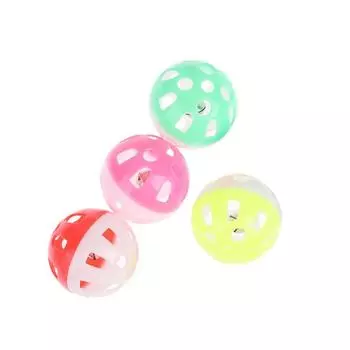 Cat Ball Toy With Jingle Bell Inside Kitten Toys Pet Cat Teaser Colorful Splicing Bell Ball Pet Toys Pet Supplies Random Colors