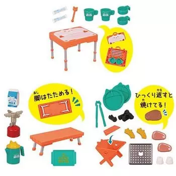 Cat BBQ x Ассорти из 3 видов наборов Настольный набор Скамейка Костер BBQ Gacha Gacha Gacha Капсула Игрушка (1. / 2. / 3. задавать)