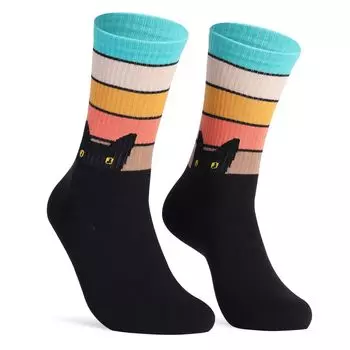 Cat Black Cat Funny Socks [Himemaru] Socks, Women s, Socks, (Pastel)