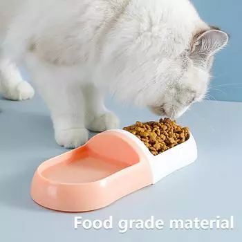 Cat Bowl Capsule Cat Bowl Can Be Used Alone Cleaning Easy Pet Bowl Plastic Water Bowl Pet Supplies розовый