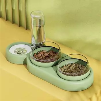 Cat Bowl Drinking Water Feeding One Bowl Three Uses Automatic Water Dispenser Cat Food Basin Dog Basin