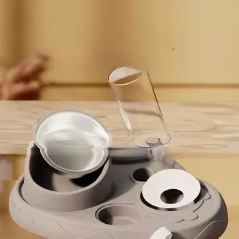 Миска для кошек из нержавеющей стали, двойная миска для плюшевых собак, фонтан для кормления, миска для риса для домашних животных, принадлежности 1pc