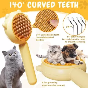 Cat brush with release button - Cat brush suitable for indoor cat self-cleaning Cat brush suitable for long haired cat pet brush красный