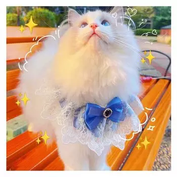 Cat Bud Cat Lace Pet Cat Saliva Ultra Bow Японская свадьба Благородный кот Кошка Товары для домашних животных Ошейник, ожерелье, бант, ошейник, принцесса, аксессуары,