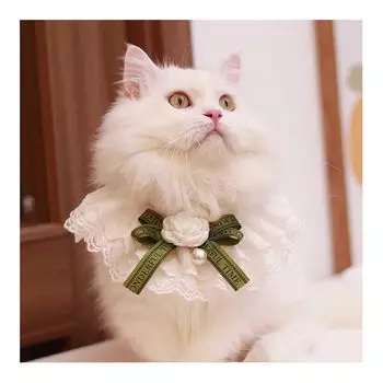 Cat Bud Cat Lace Pet Cat Saliva Ультра Японский Свадебный Благородный Кот Ошейник для кошек Ошейник, Ожерелье, Бант, Ошейник, Принцесса, Аксессуары, Полотенце,